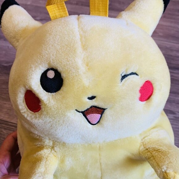 Vintage 1999 Pokemon Pikachu Backpack Fat 12" Plush by Nintendo RARE - Picture 2 of 13